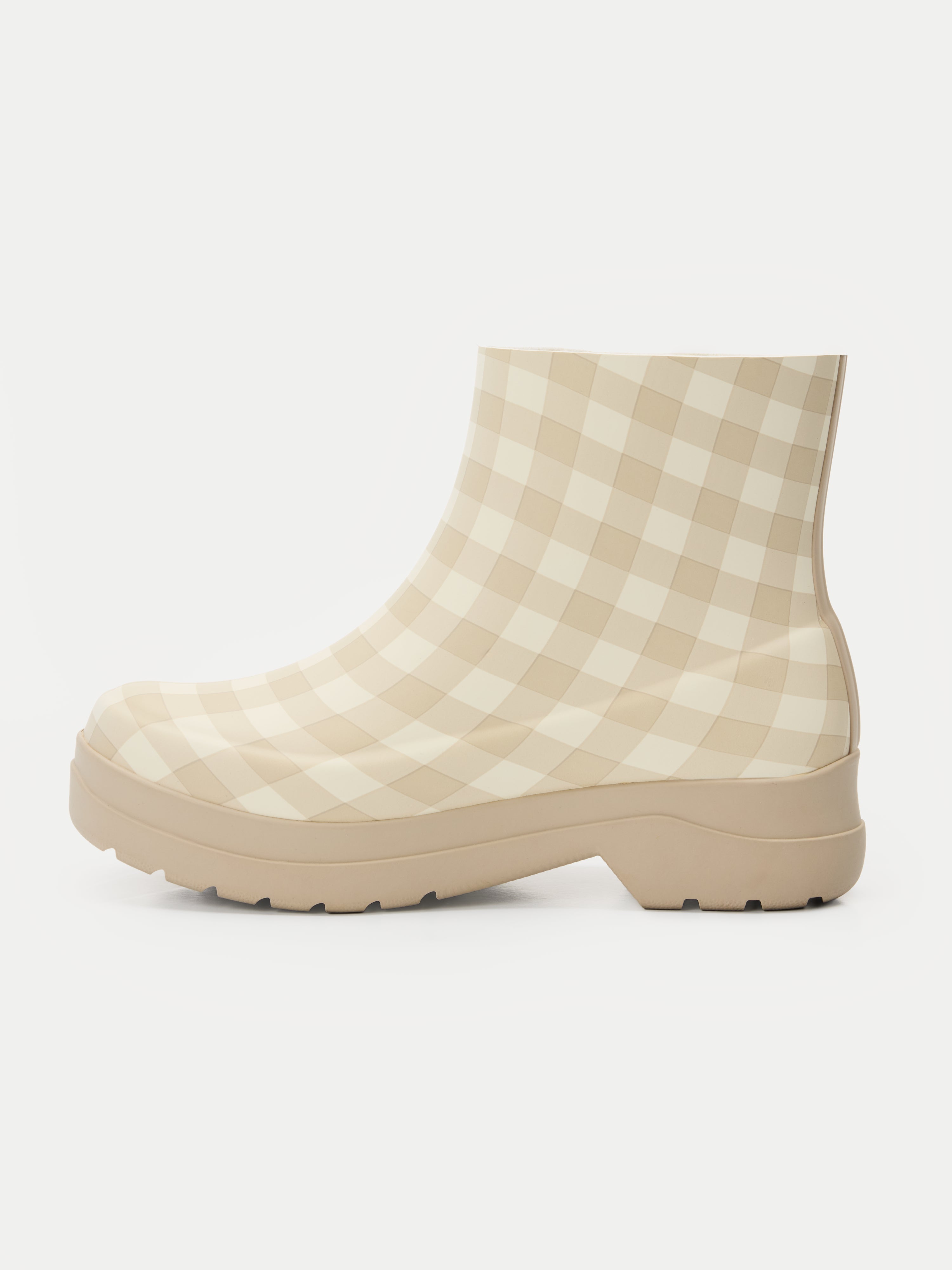 Sahel – Bottes imperméable carreaux vichy beige