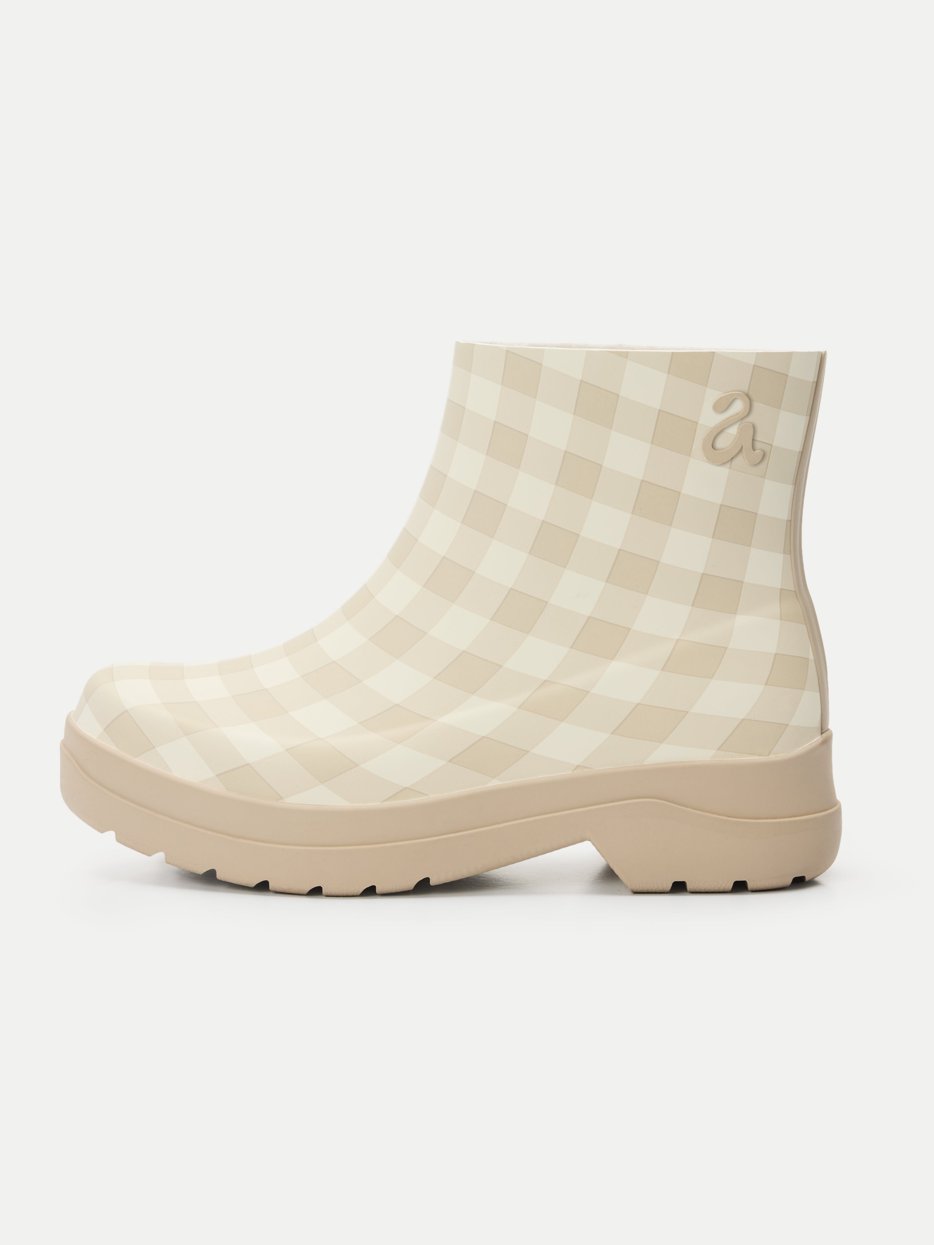 Sahel – Bottes imperméable carreaux vichy beige
