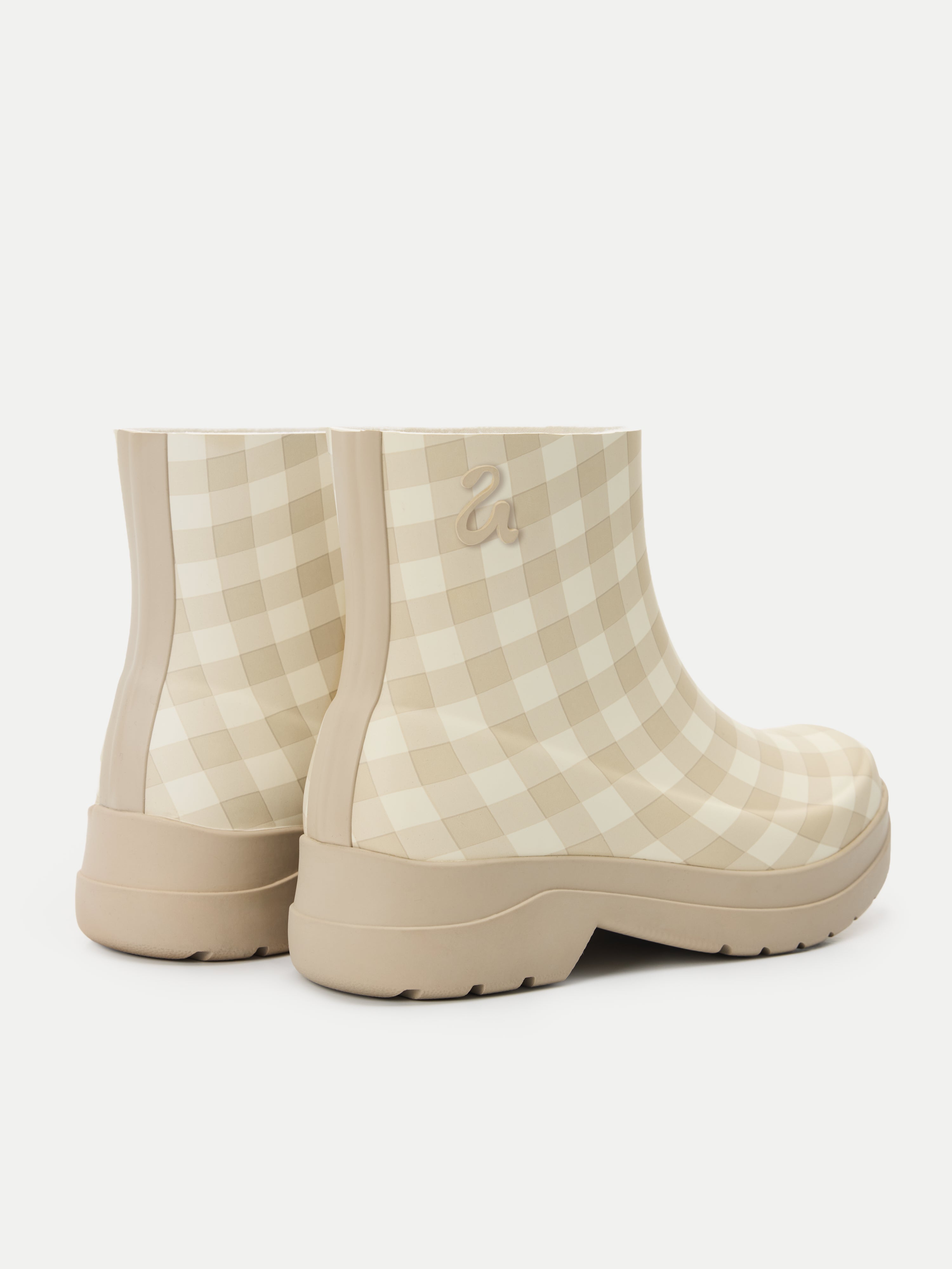 Sahel – Bottes imperméable carreaux vichy beige