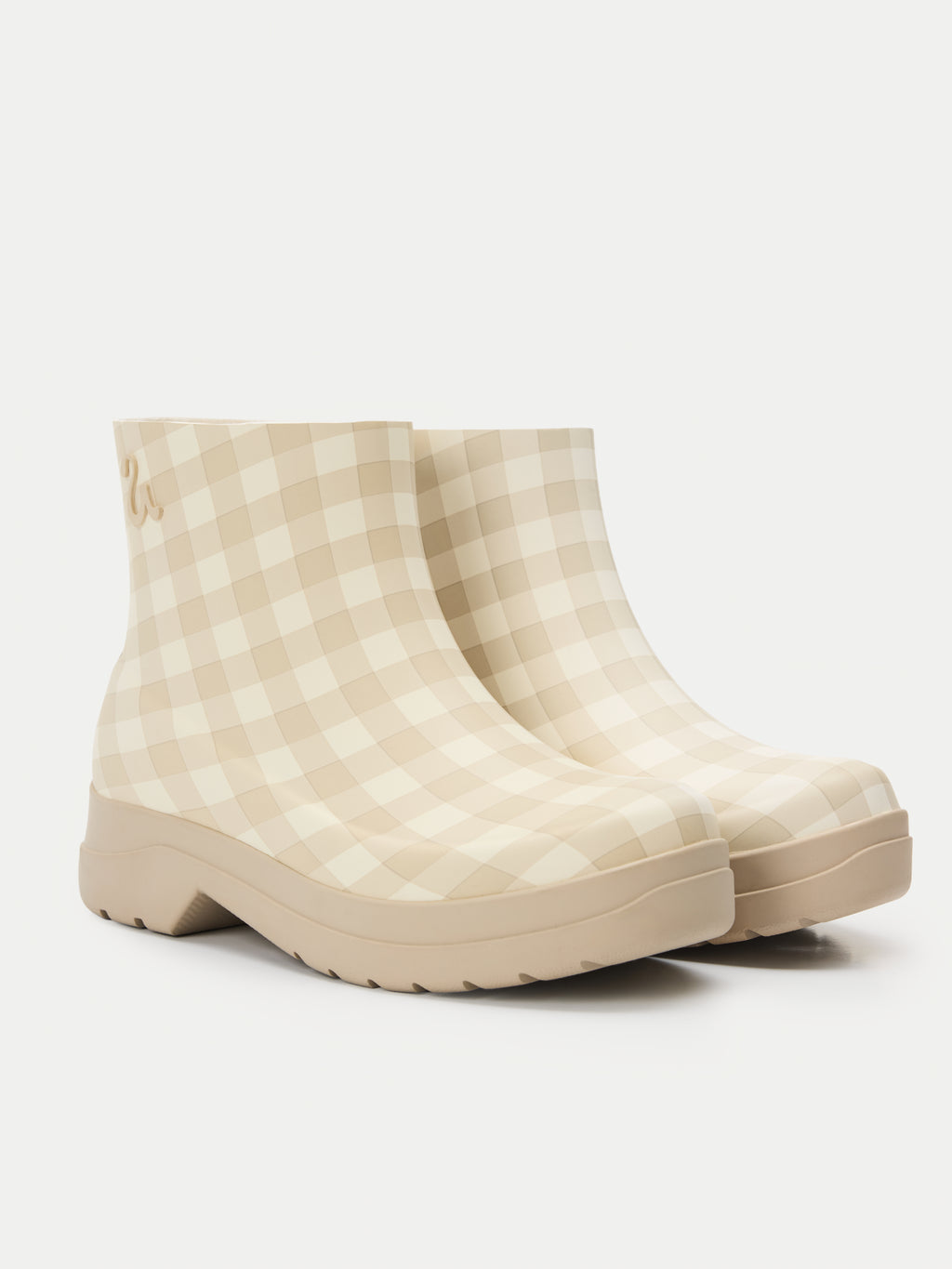 Sahel – Bottes imperméable carreaux vichy beige