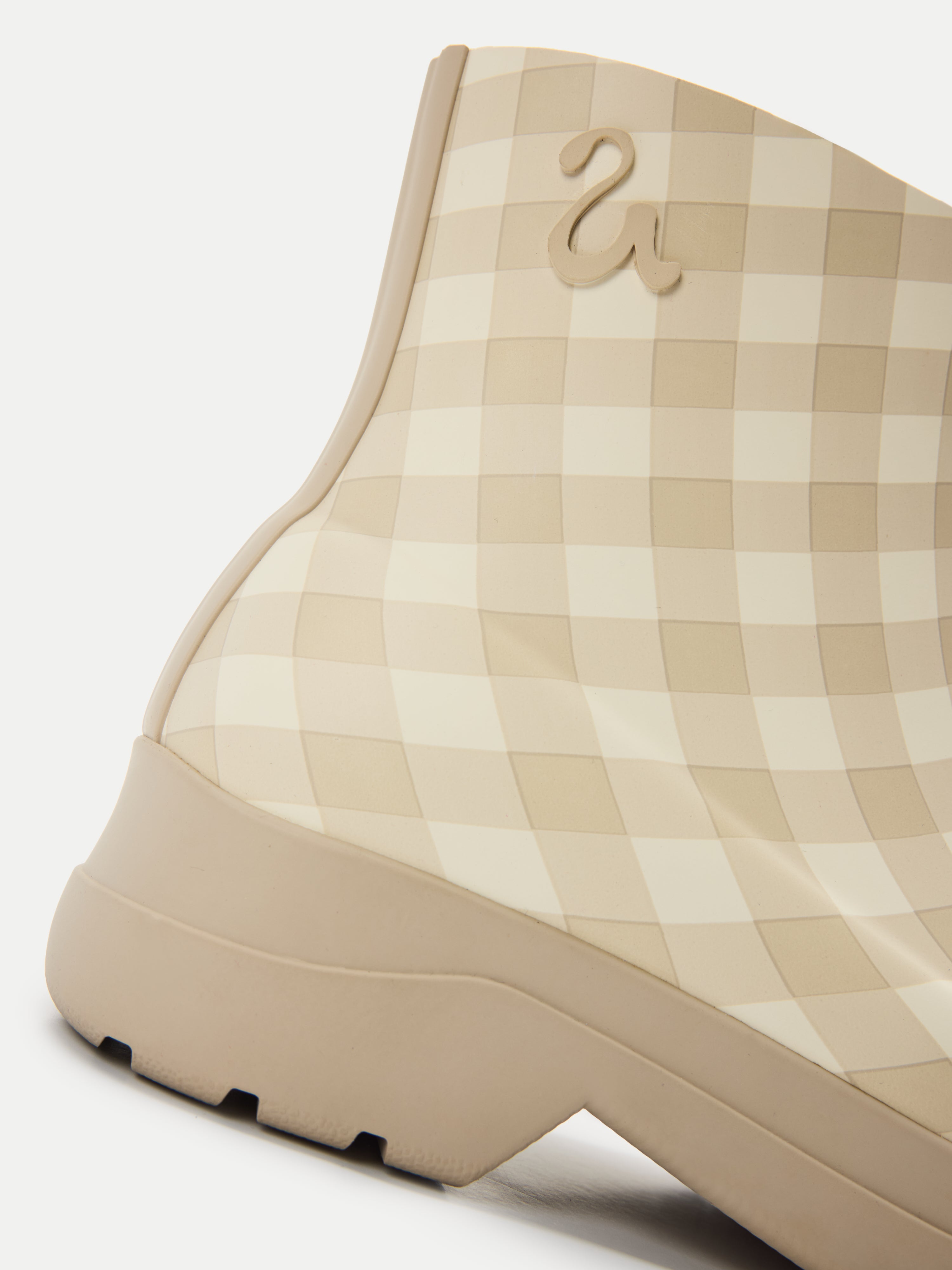 Sahel – Bottes imperméable carreaux vichy beige