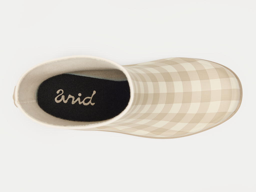 Sahel – Bottes imperméable carreaux vichy beige