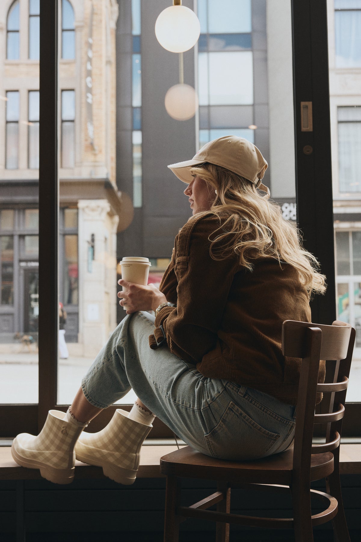 Sahel – Bottes imperméable carreaux vichy beige