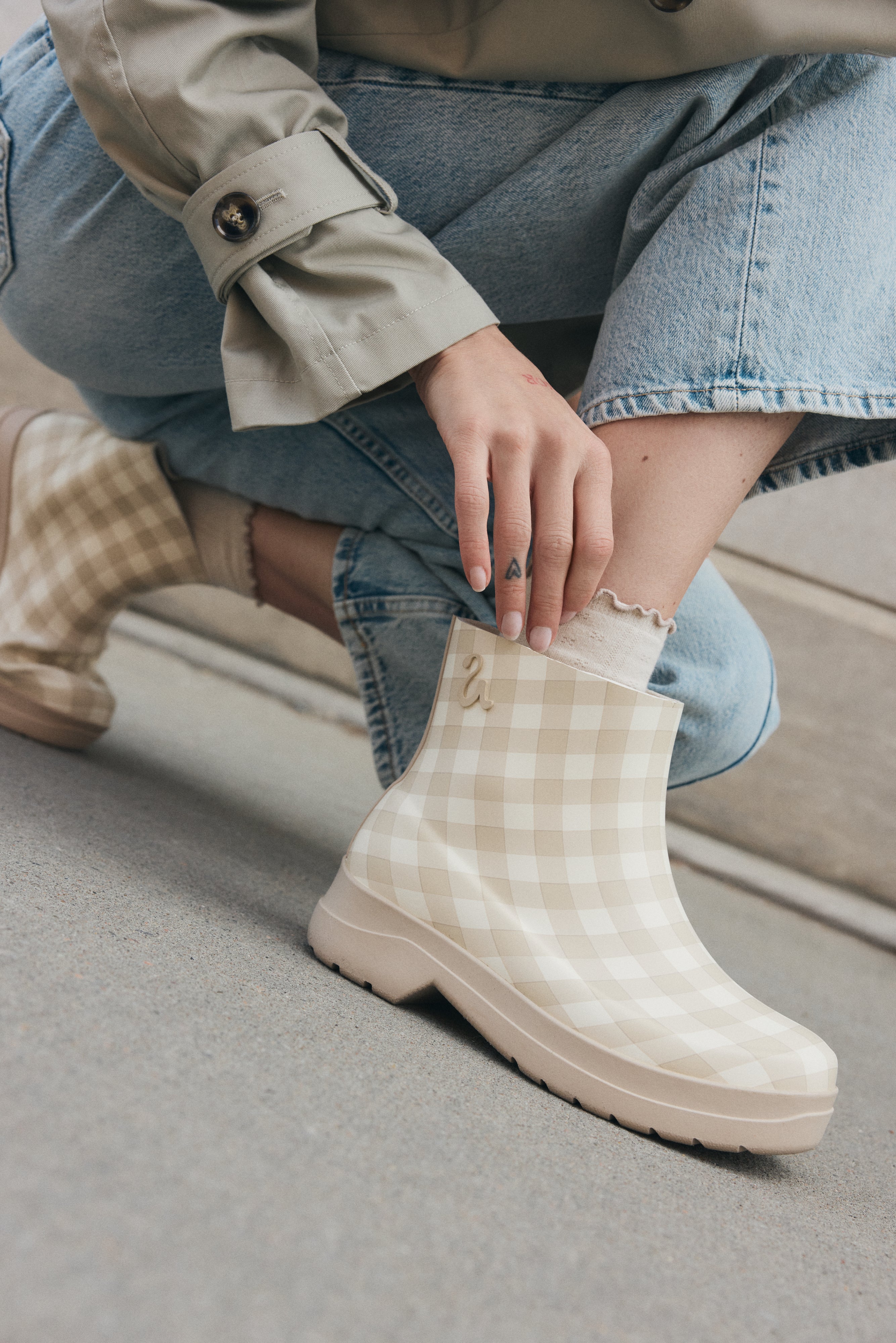 Bottes imperméables Arid à carreaux vichy